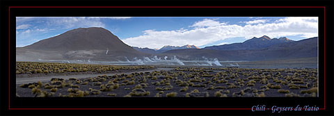 photo panoramique d'un geyser au Chili