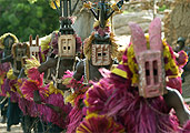 poster panoramique danse des masques en pays Dogon